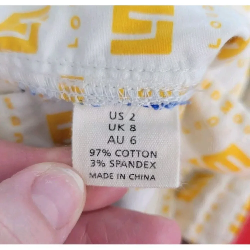 Loudmouth Golf Pants Womens 2 All Over Print Geometric Crop Capri AOP Golf Artsy - Picture 10 of 14